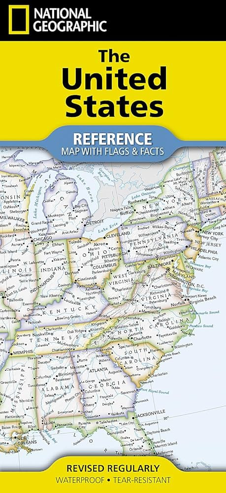 National Geographic United States Map (folded with flags and facts) (National Geographic Referenc... | Amazon (US)