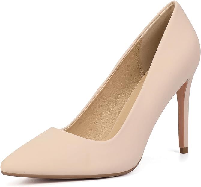 IDIFU Women's IN4 Classic Pointed Toe High Heels Pumps Wedding Dress Office Shoes | Amazon (US)