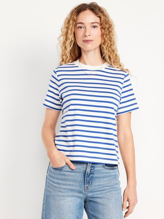 Heavyweight Striped Crew-Neck T-Shirt | Old Navy (US)