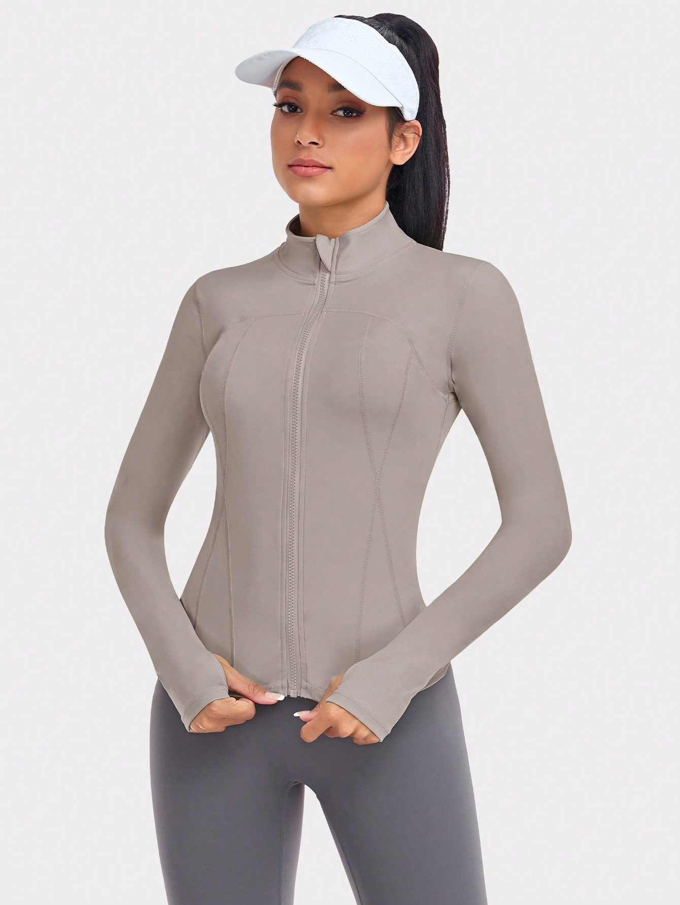 VUTRU Women's Thumb Holes Slim Fit Sports Jacket | SHEIN