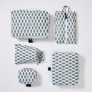 5 Piece Block Print Packing Cube Set | Mark and Graham