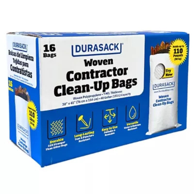 DuraSack 40 gal. Woven Contractor Clean-Up Bags, Heavy Duty, 30 in. x 45 in., 16 ct. | Tractor Supply