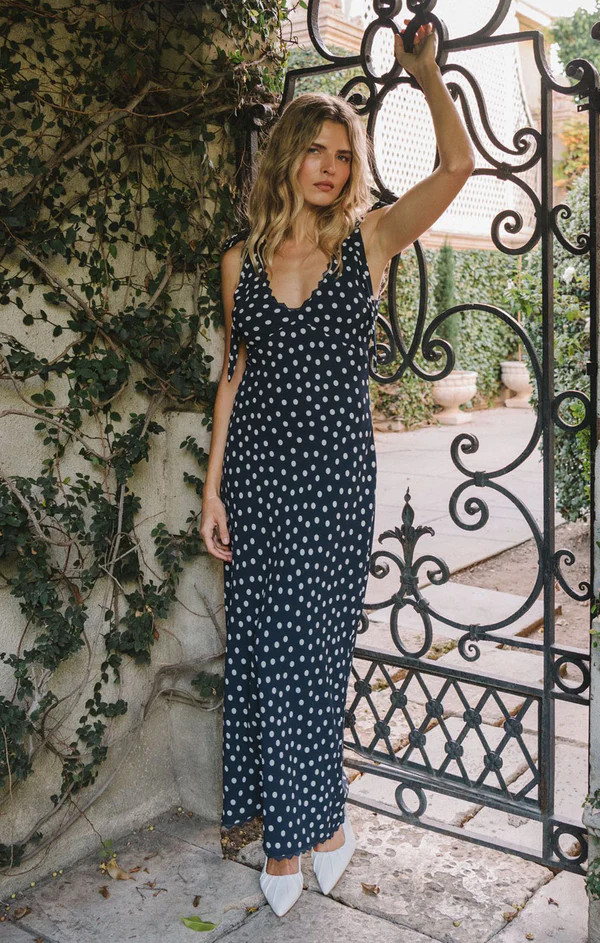 Emma Midi Dress ~ Navy Polka Dot | Show Me Your Mumu