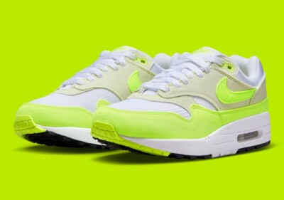 Nike Air Max 1 '87 Volt Suede Women's White Sports Sneaker DZ2628-100 | eBay US