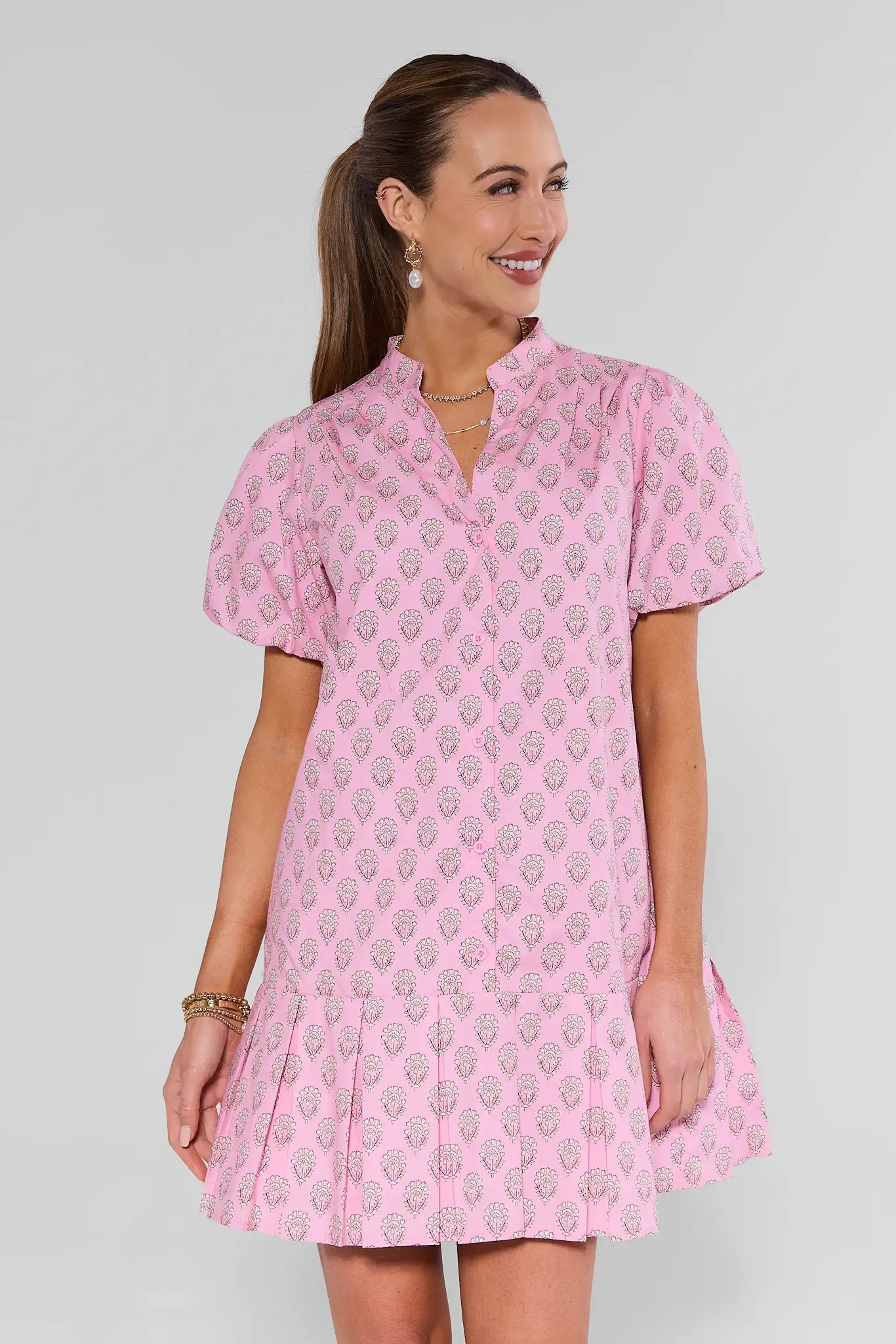 Holly Pink Floral Print Short Dress | Avara