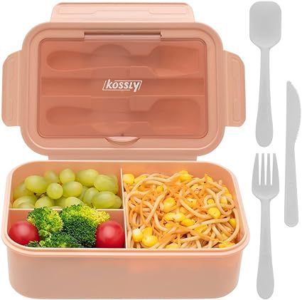 Bento Box For Adults Kids, 1100ML Lunch Container Bento Boxes With Built-in Utensil Set, Leakproo... | Amazon (US)