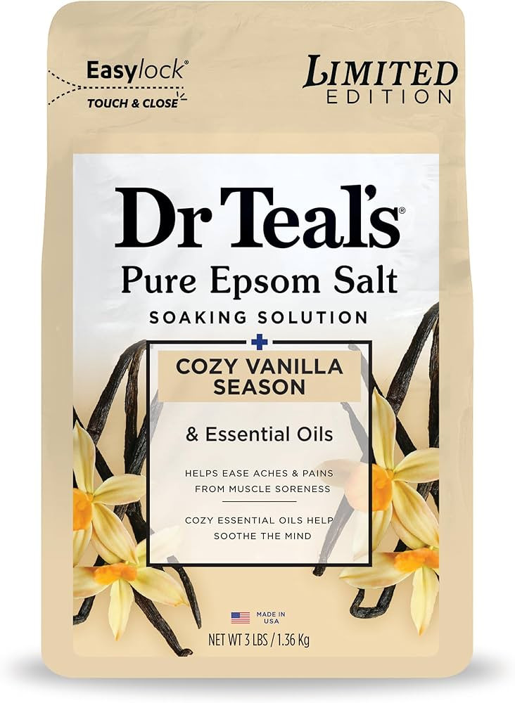 Dr Teal's Epsom Salt Magnesium Soak, Limited Edition Cozy Vanilla Season, 3lbs | Amazon (US)