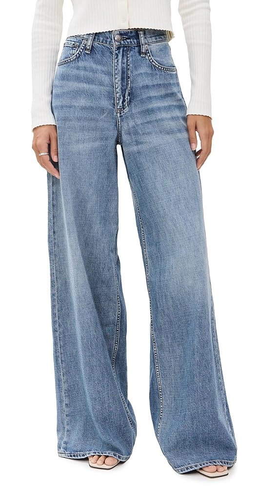 rag & bone Women's Featherweight Sofie High-Rise Full Length Wide Jeans | Amazon (US)