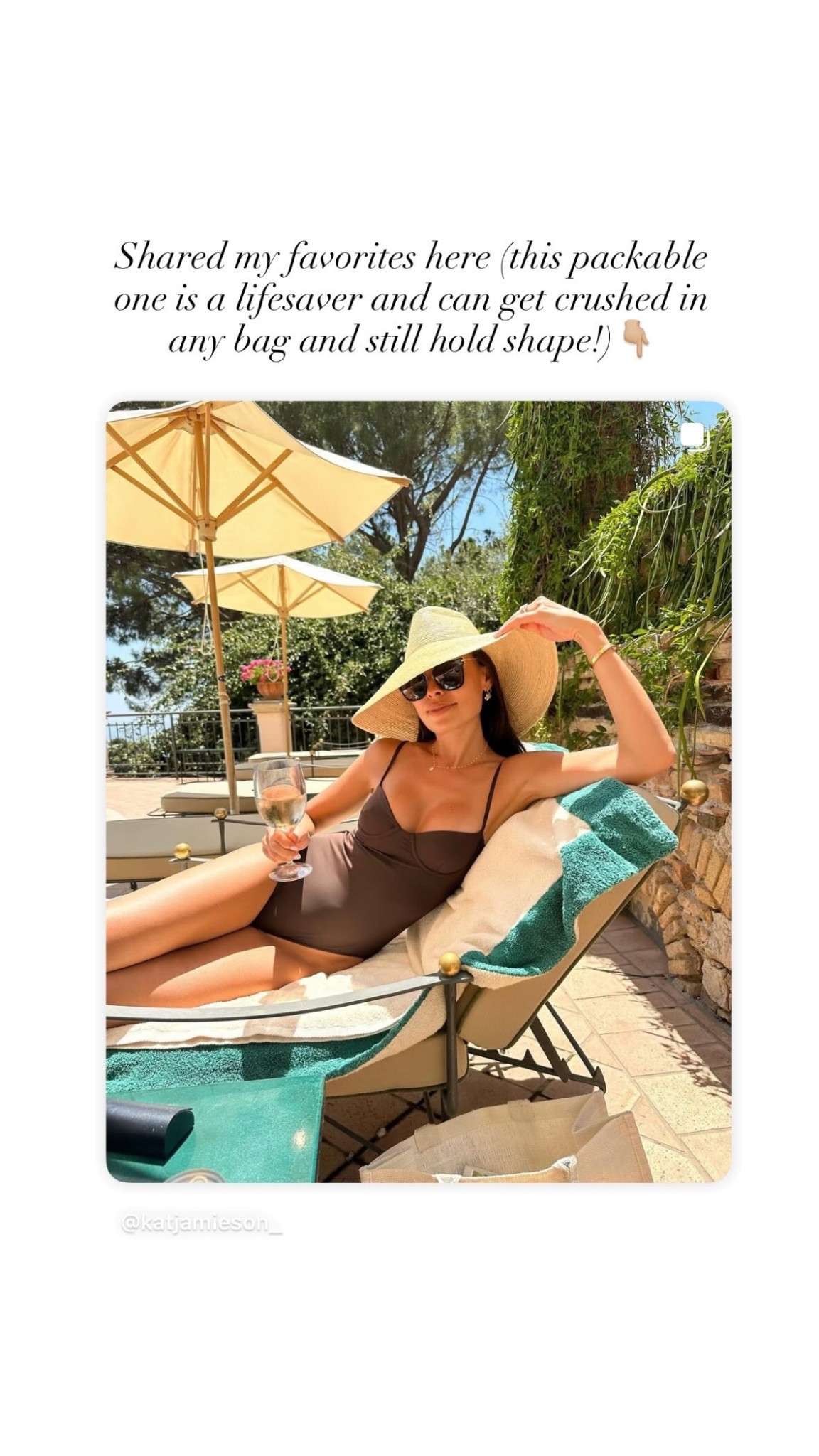 Anemos swimsuit, chocolate brown swimsuit, Janessa Leone hat, packable hat, swimwear, swim, vacation outfit, Belmond Hotel Sicily. 

#LTKSwim #LTKTravel #LTKSeasonal