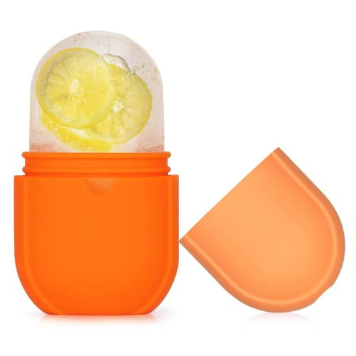 Ice Roller for Face and Eye, Gua Sha Facial Tools ,Puffiness Relief Ice Roller Skin Care ,Ice Facial Cube, Neck Massage, Silicone Ice Mold for Face Beauty,Self Care Gifts for Women ( Orange) | Amazon (US)