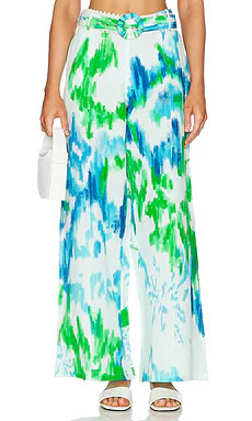 HEMANT AND NANDITA Belted Flared Pants in Blue Green from Revolve.com | Revolve Clothing (Global)