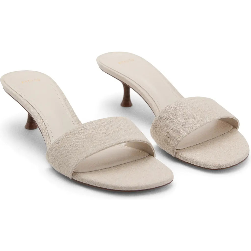 MANGO Kitten Heel Sandal in Beige at Nordstrom, Size 8.5Us | Nordstrom