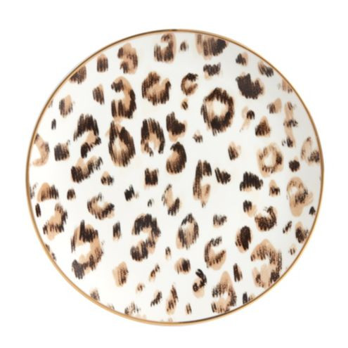 Leopard Accent Plate Vintage Inspired Porcelain with Gold Trim & Gift Box | Ballard Designs, Inc.