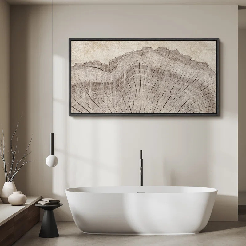 Tree Rings in Neutral Tones Modern Art Extra Large Artwork Print Wall Art | Wayfair North America