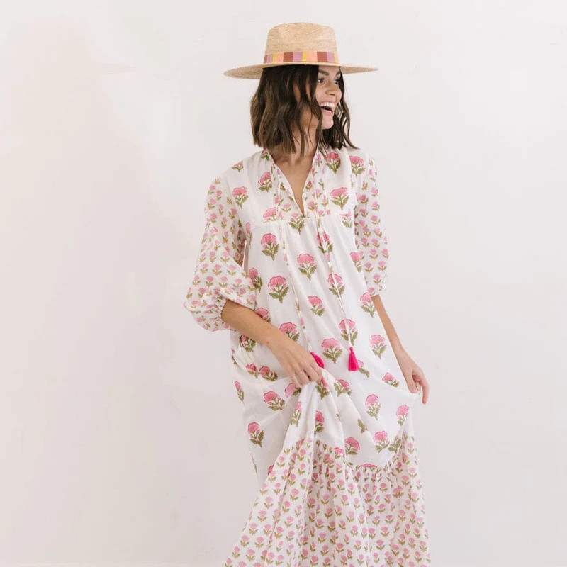 Pink Marigold Copa Dress | Sunshine Tienda