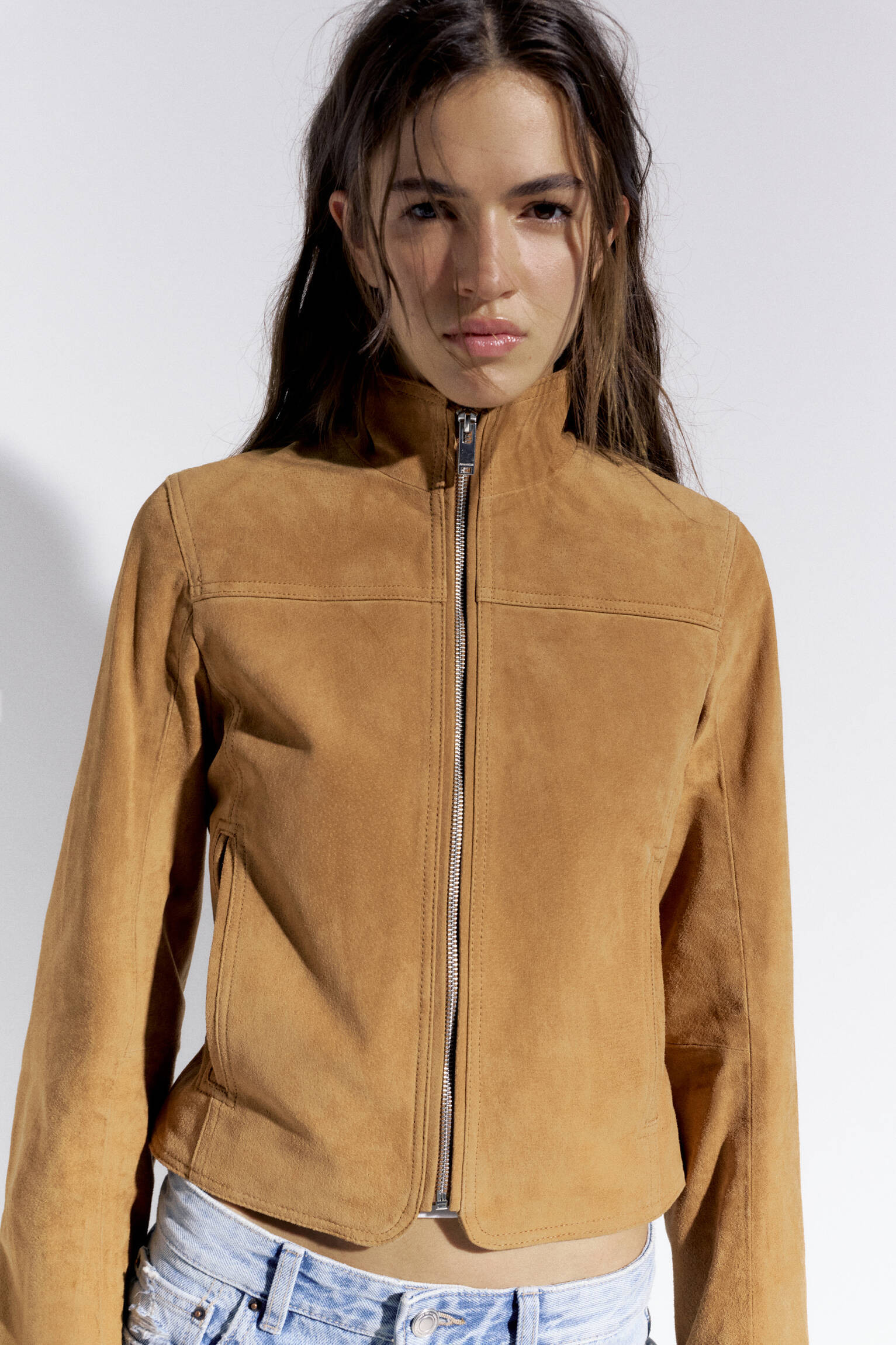 100% suede leather jacket | Pull&Bear United Kingdom | PULL and BEAR UK