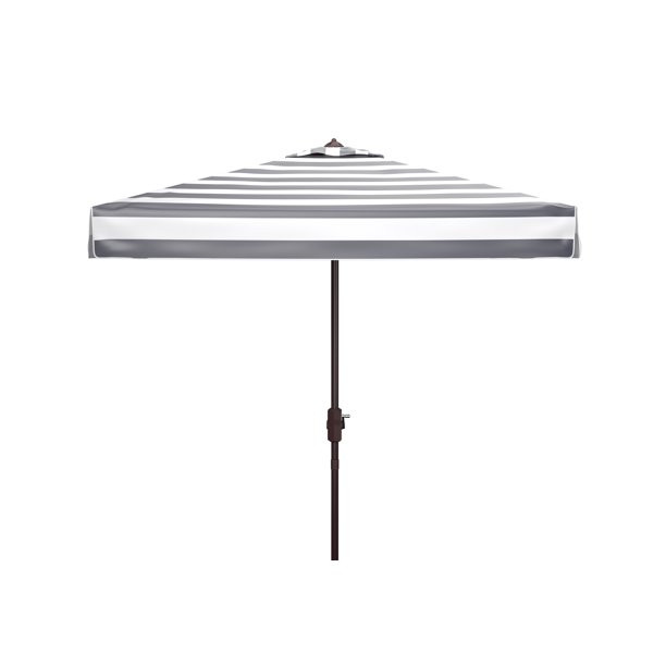 Safavieh Elsa 7.5' Market Crank Square Patio Umbrella, Black/White - Walmart.com | Walmart (US)