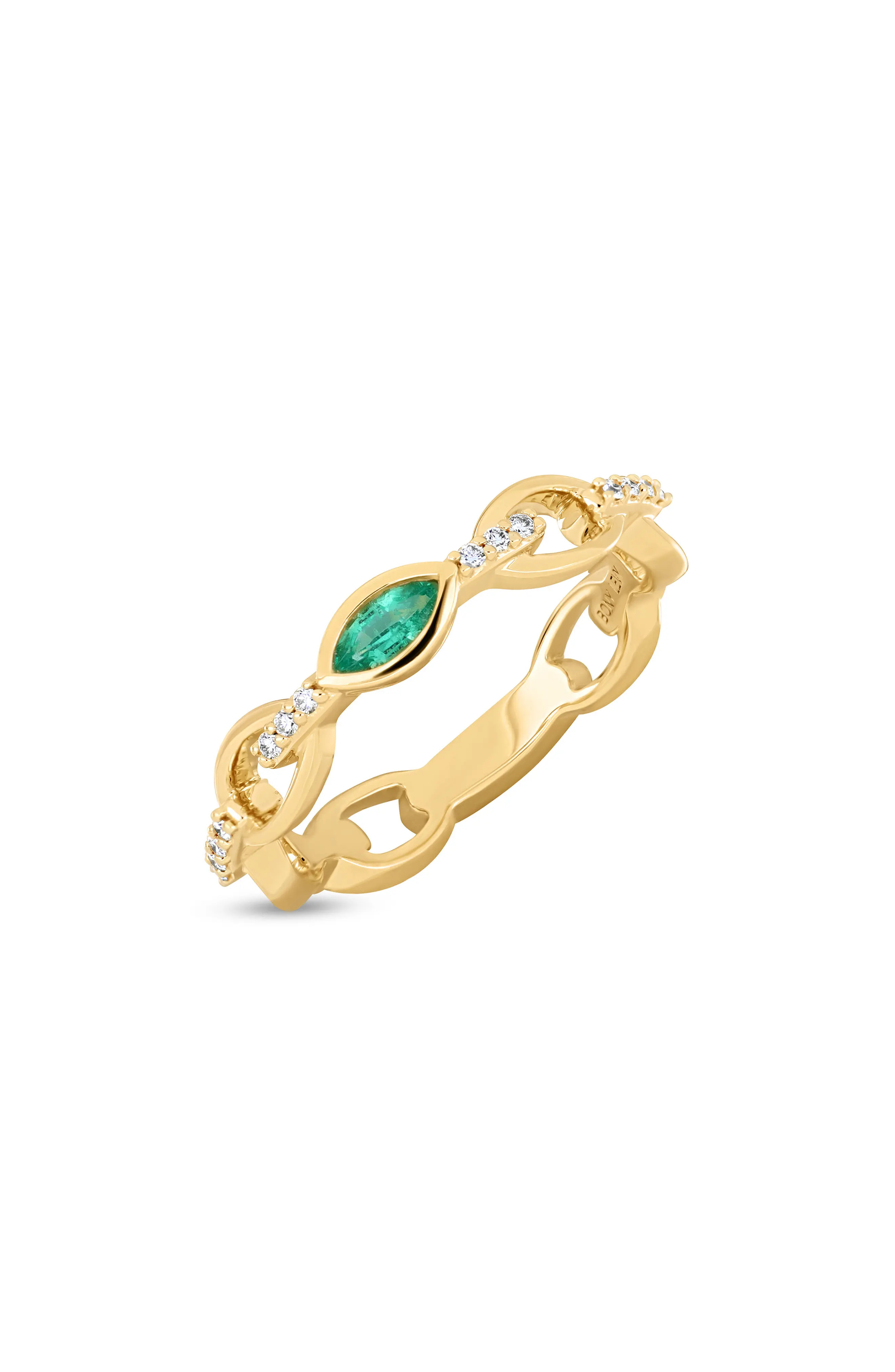 18K Gold El Mar Gemstone & Diamond Stackable Ring (Online Trunk Show) (Women) | Nordstrom | Nordstrom
