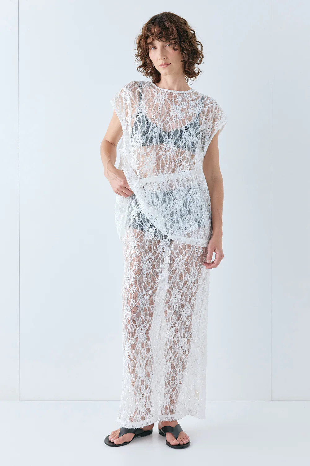 Devyn Sequin Top White | VRG Grl