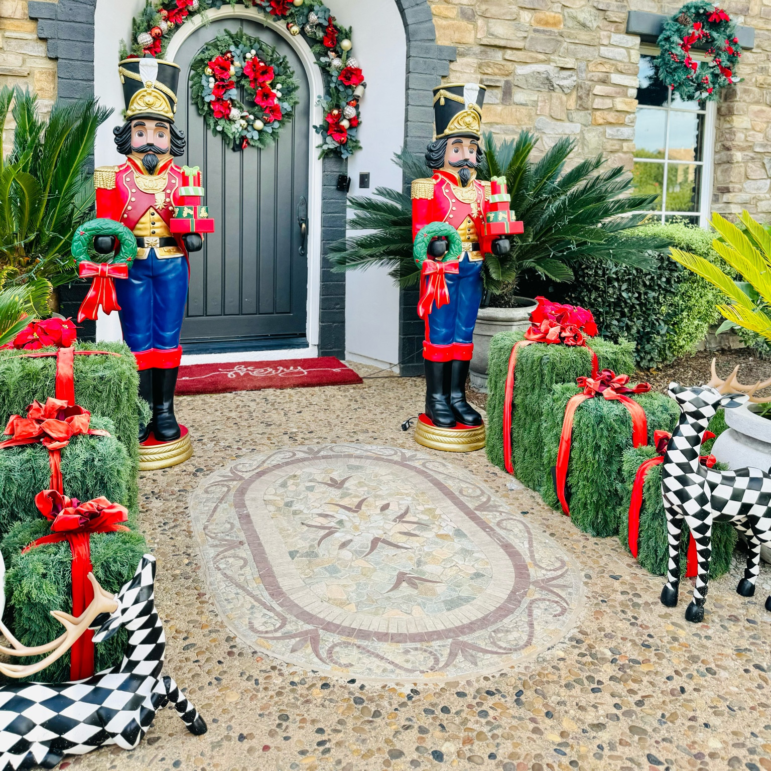 Viral 6ft Multicultural Nutcracker Holiday Front Door Decor Idea. 