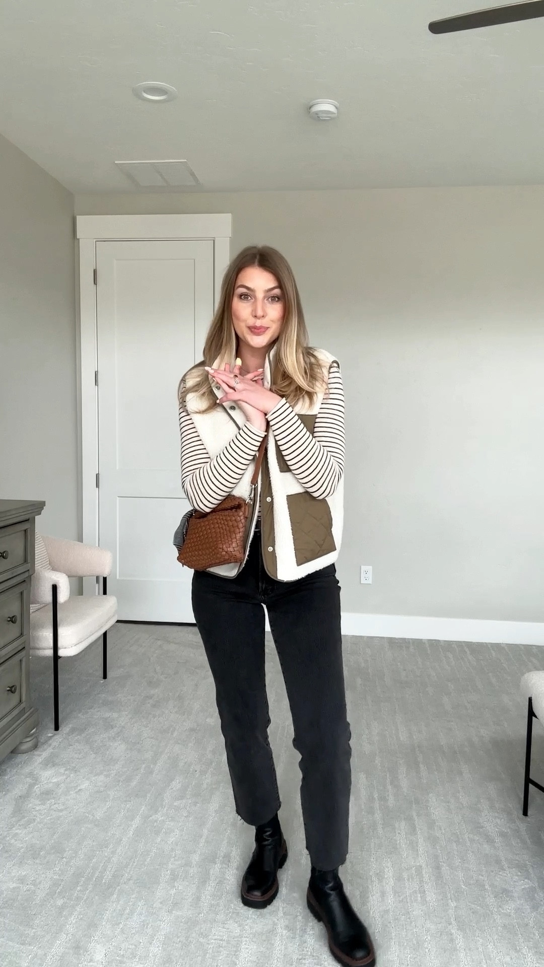 Madewell black jeans (27), striped sweater, amazon quilted bag, waterproof boots 

#LTKSeasonal #LTKworkwear