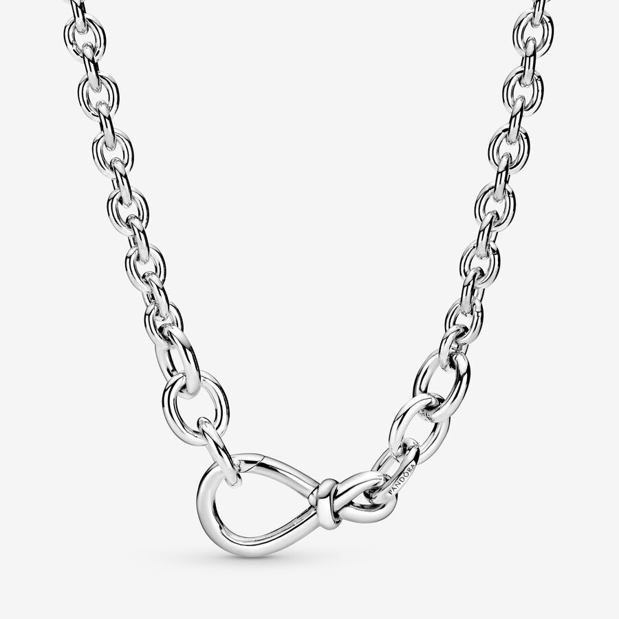 Chunky Infinity Knot Chain Necklace | Pandora (UK)