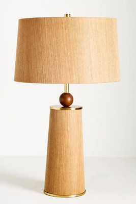 January Woven Grasscloth Wood Table Lamp | Anthropologie (US)
