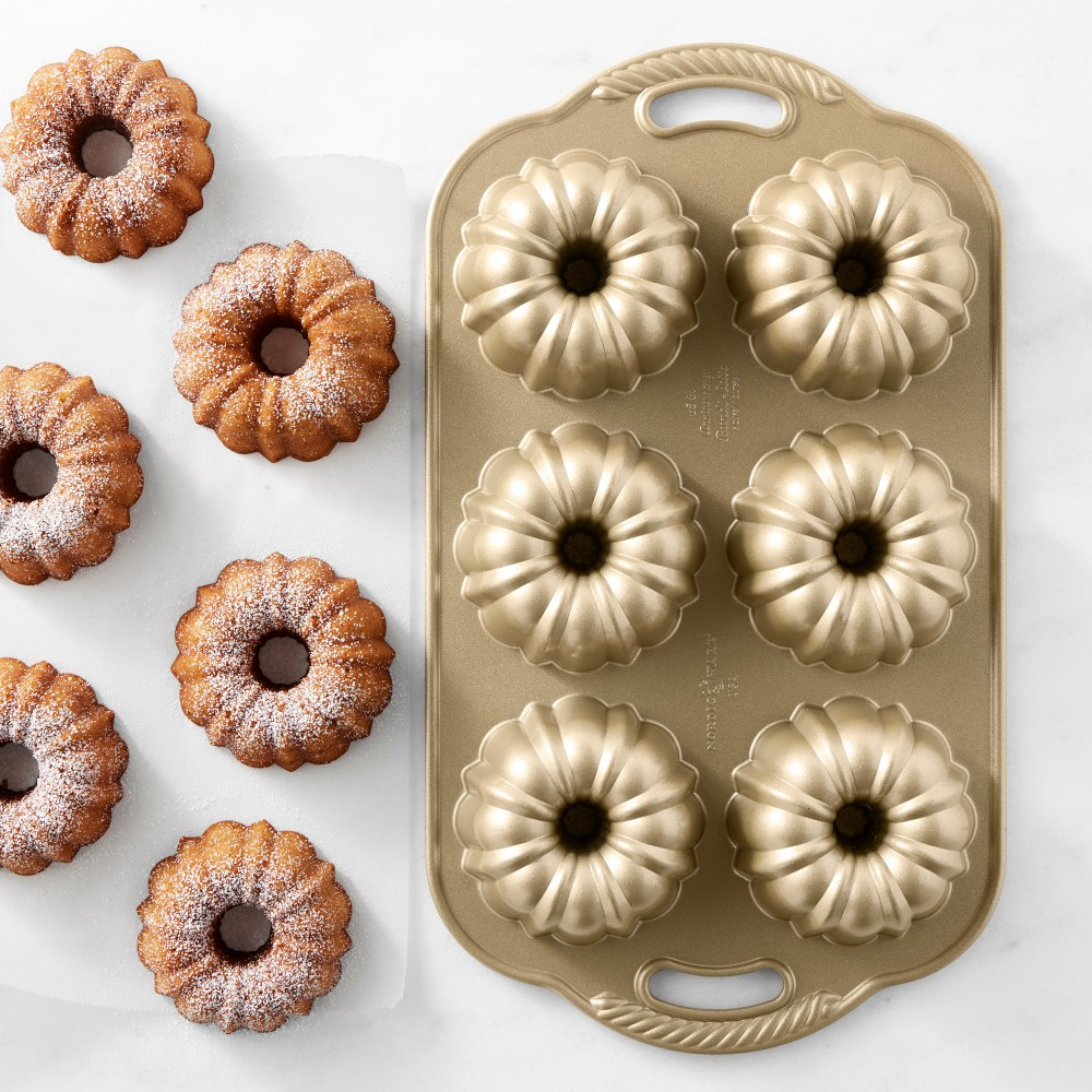 Nordic Ware Cast Aluminum Nonstick Anniversary Bundtlette Cake Pan | Williams-Sonoma
