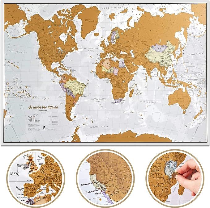 Scratch The World ® Travel Map - Scratch Off World Map Poster - X-Large 23 x 33 - Maps Internati... | Amazon (US)