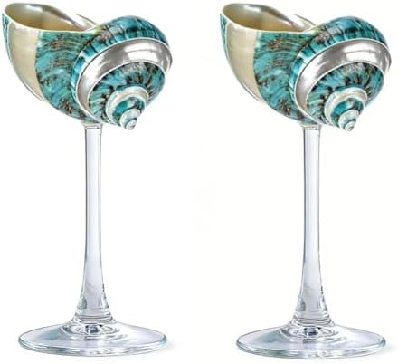 2Pcs Seashell Wine Glasses Wedding Wine Glasses Conch Goblet Martini Cocktail Glass Cup for Birth... | Amazon (US)