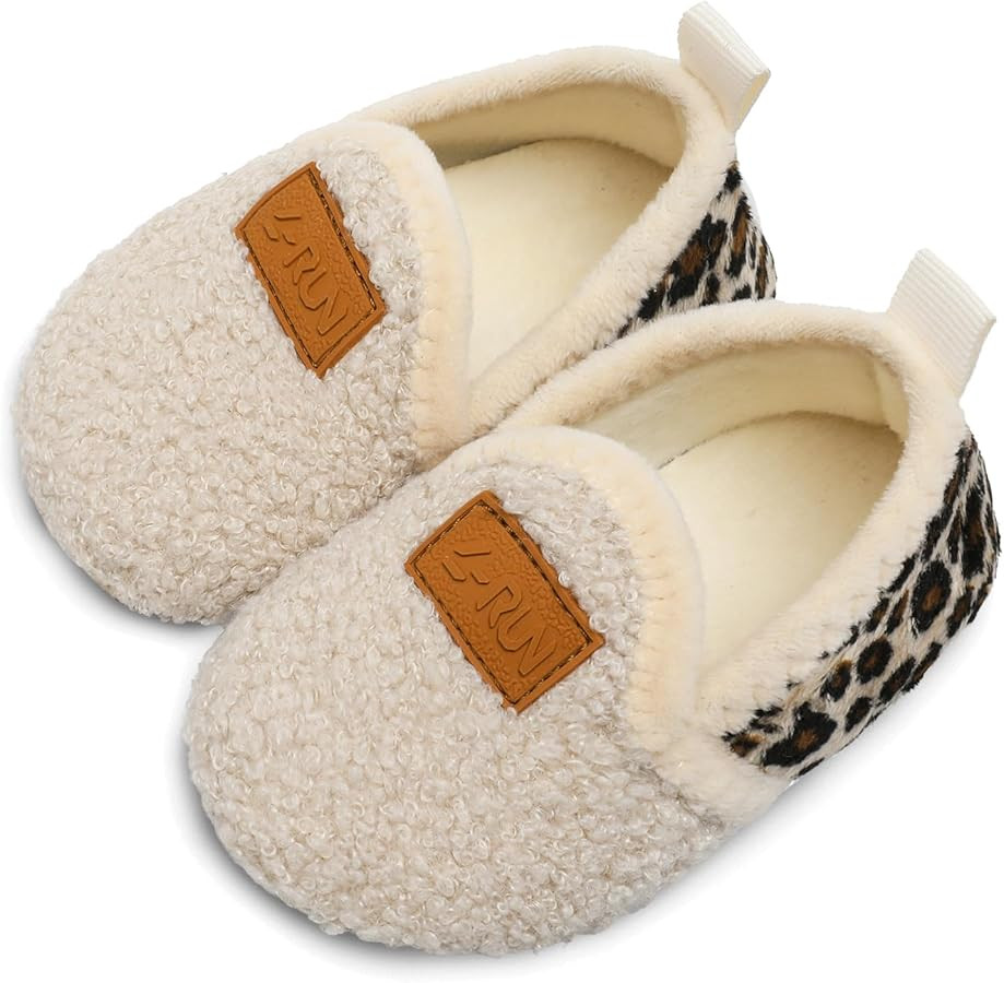 L-RUN Toddler Boys Girls House Slippers Indoor Home Shoes Warm Slipper Socks for Kids Baby Soft W... | Amazon (US)
