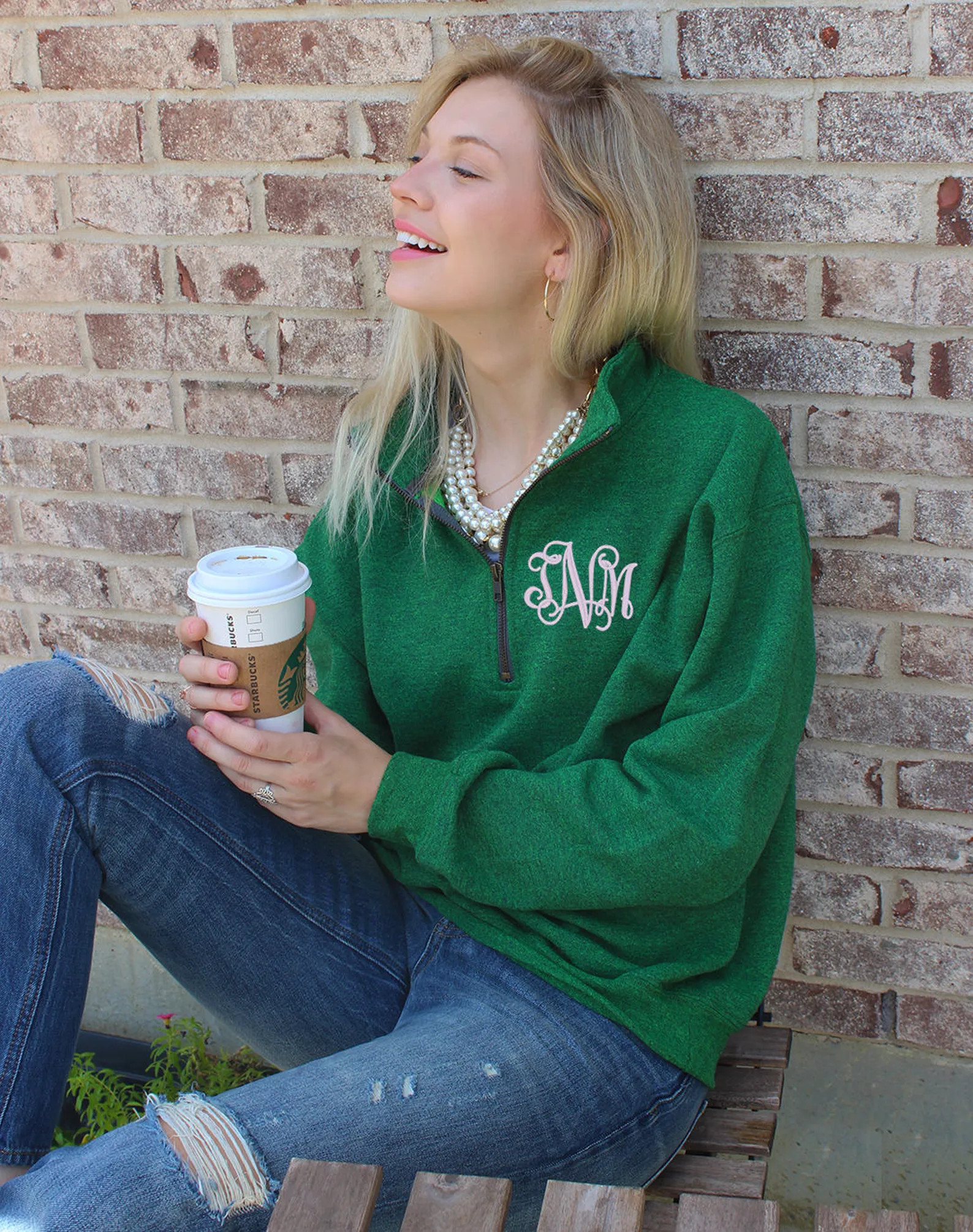 FREE Shipping! | Monogram Pullover | Personalized Quarter Zip Sweatshirt | Monogrammed College Cl... | Etsy (US)