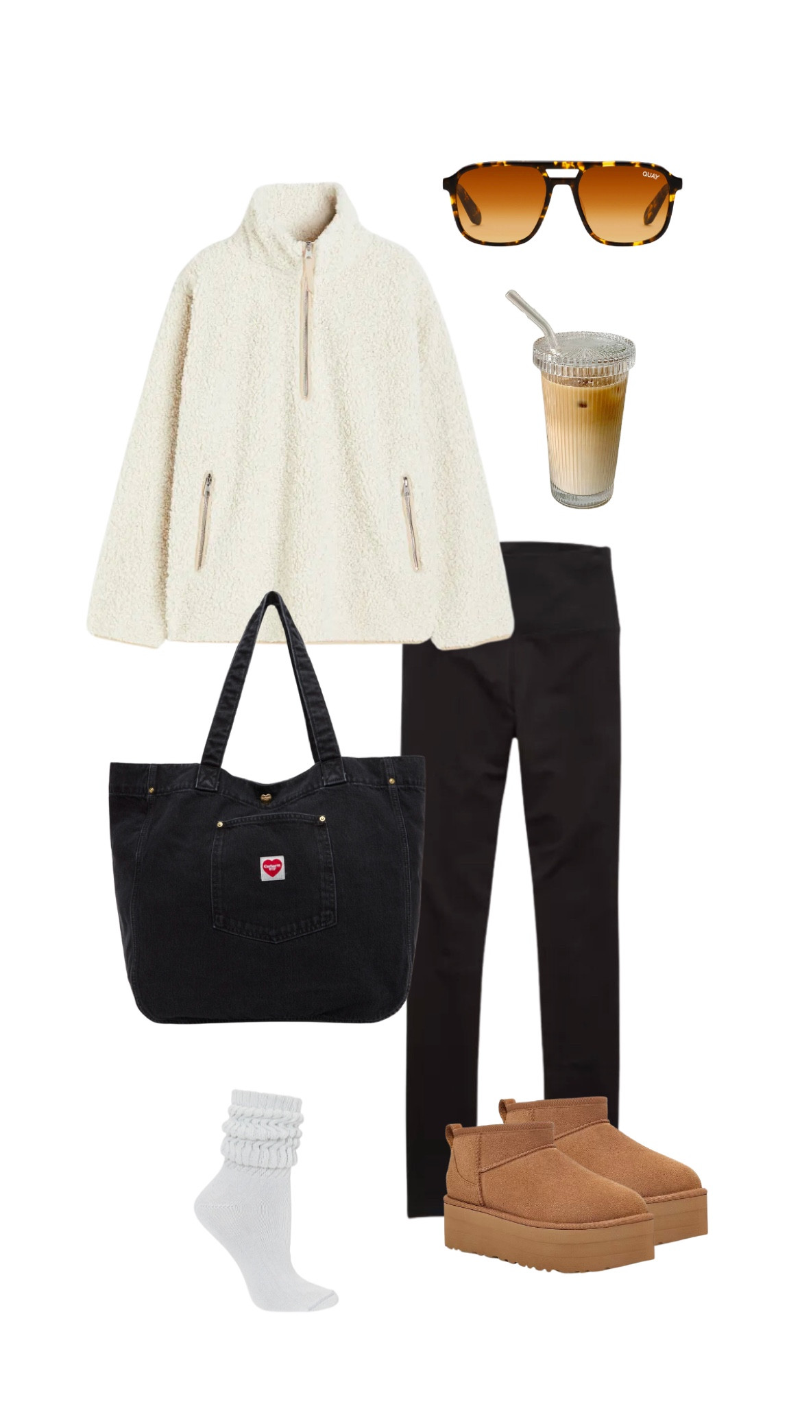 Cozy fall outfit, sherpa teddy sweater, black leggings, carhartt tote bag, platform Ugg boots, casual outfit, coffee shop fit, school outfit, college campus look, travel coffee cup, everyday outfit, Kendall Jenner outfit inspo

#LTKfindsunder100 #LTKSeasonal #LTKfindsunder50