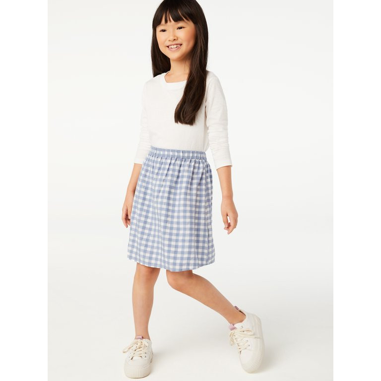 Free Assembly Girls Sheer Overlay Pull-On Skirt, Sizes 4-18 & Plus | Walmart (US)