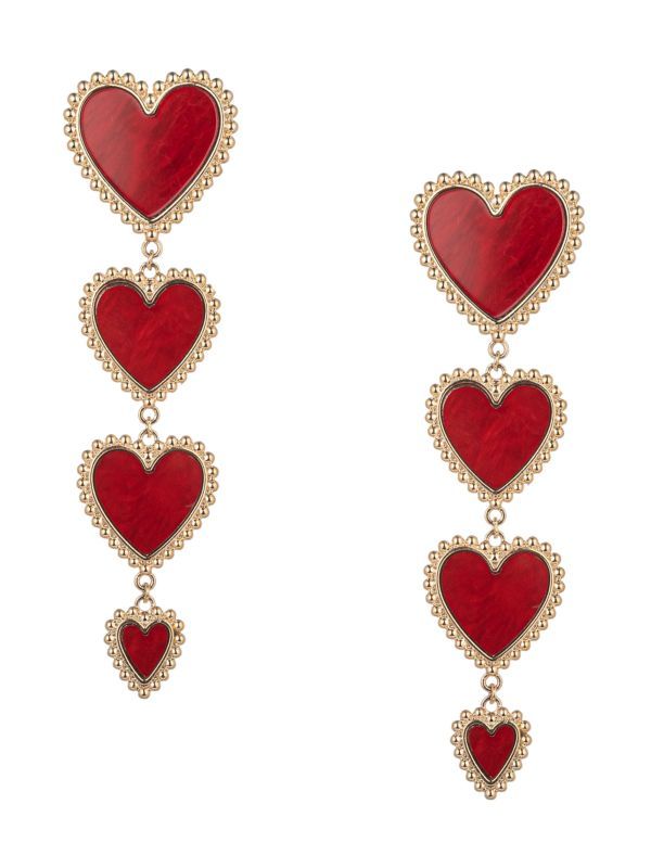Glass Pearl Heart Drop Earrings | Saks Fifth Avenue OFF 5TH