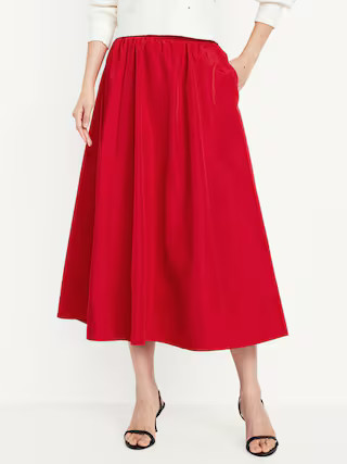 Taffeta Midi Swing Skirt | Old Navy (US)
