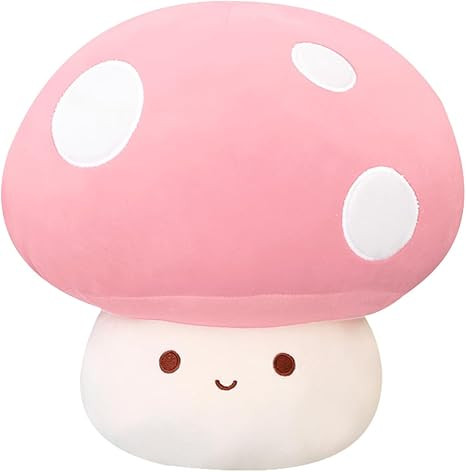 Cute Mushroom Plush Toy, Pink Mushroom Plush Pillow 3D Soft Mushroom Plushie, Mushroom Hugging Pl... | Amazon (US)
