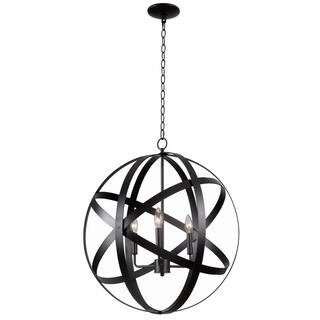 Kenroy Home Global 3-Light Black Pendant 93553BLK | The Home Depot