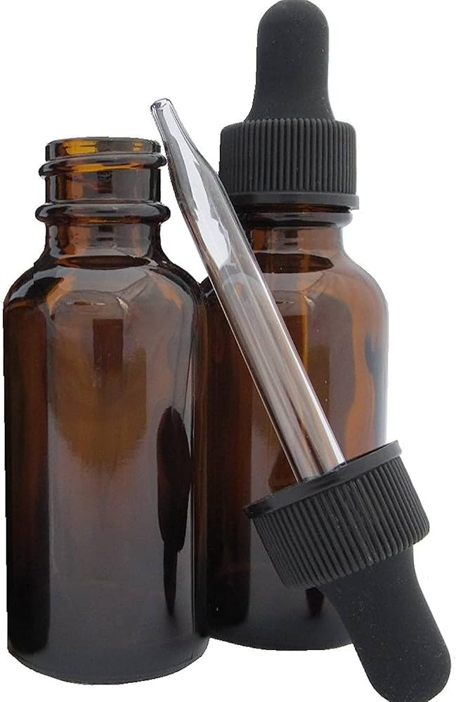 DropperStop 1oz Amber Glass Dropper Bottles (30mL) with Tapered Glass Droppers - Pack of 2 | Amazon (US)