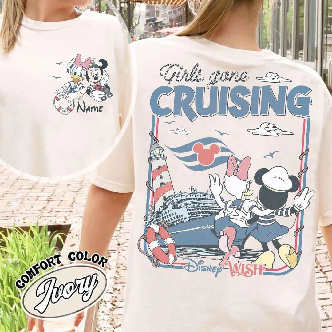 2 sided Personalized Disney Minnie Daisy Cruise Girls Trip T-shirt, Girl Gone Cruising Tee, Cruis... | Etsy (US)