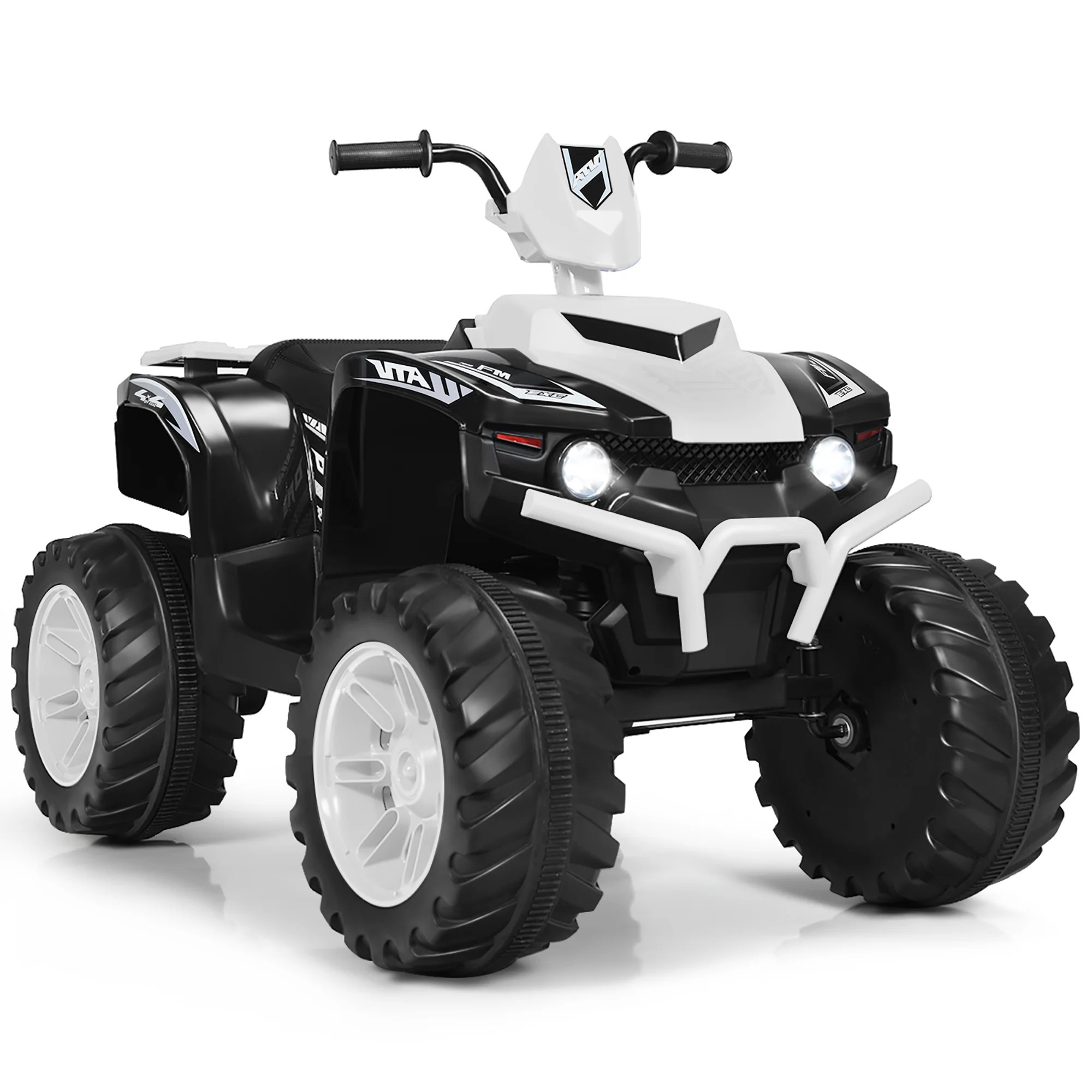 Costway 12V Kids 4-Wheeler ATV Quad Ride On Car w/ LED Lights Music  USB White | Walmart (US)
