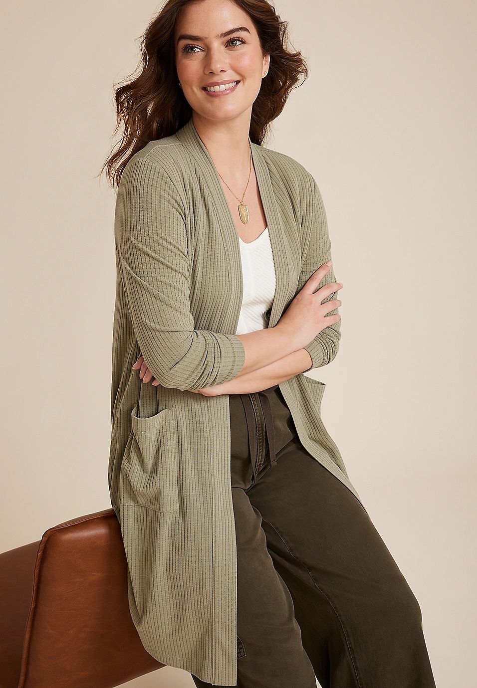 Pointelle Duster Cardigan | Maurices