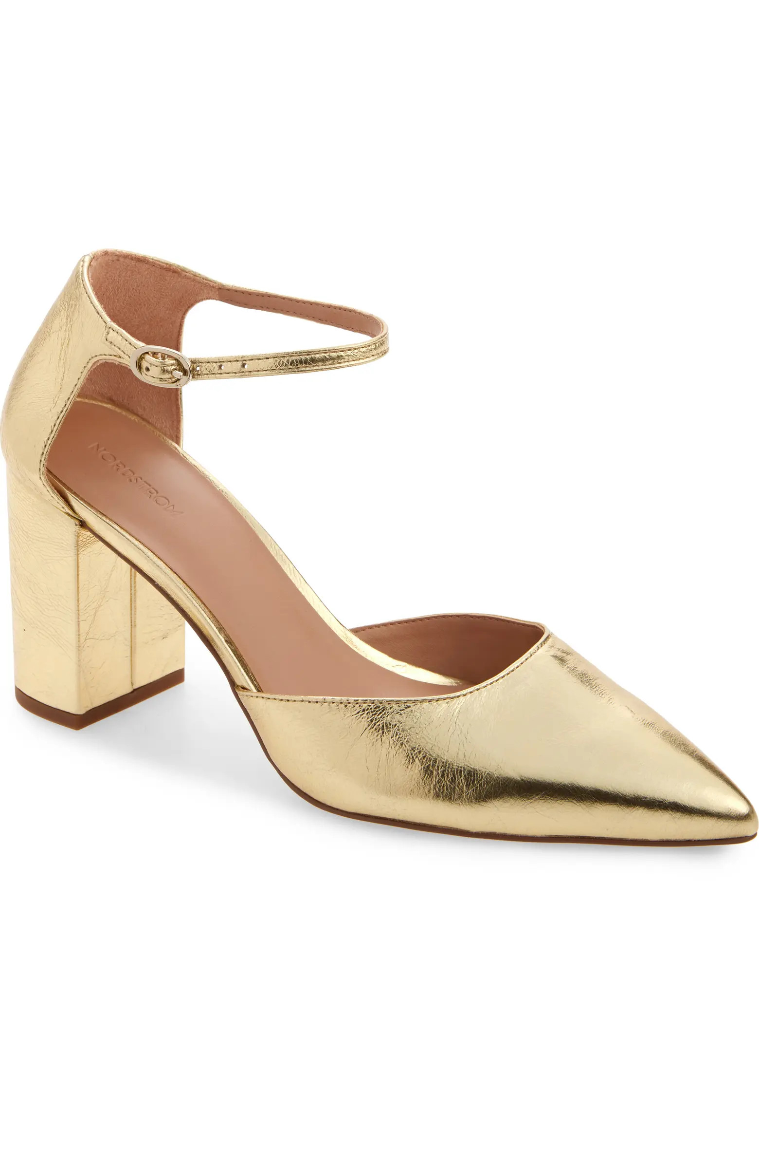 Paola Ankle Strap Pointed Toe Pump (Women) | Nordstrom