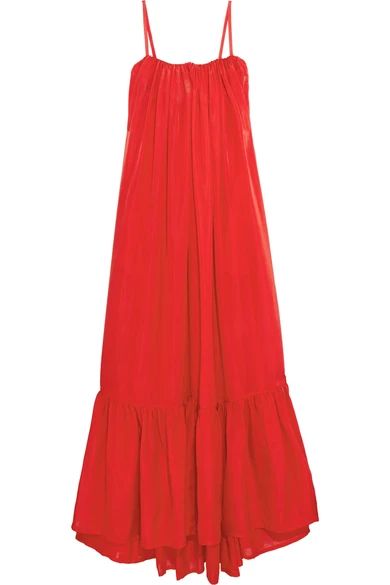 Kalita - Oddysey Silk-habotai Maxi Dress - Tomato red | NET-A-PORTER (US)