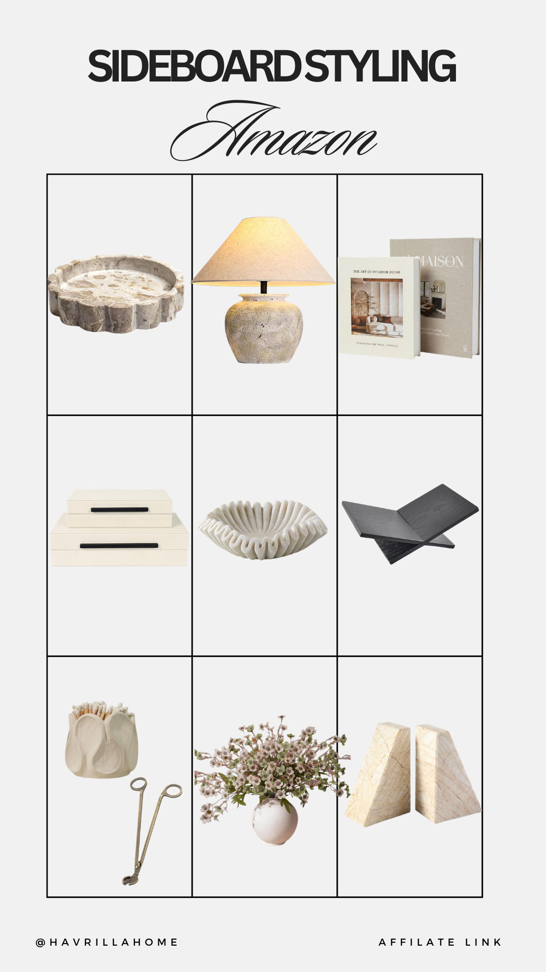 Sideboard styling ideas, buffet table decor ideas, neutral console table decor, amazon home decor finds, organic modern decor pieces, travertine decor tray, neutral table lamp decor, coffee table books neutral, decorative storage boxes, sculptural bowl decor, black wood risers, faux floral arrangement neutral, marble bookends, modern traditional home styling, minimalist home decor amazon
 

 

#LTKHome