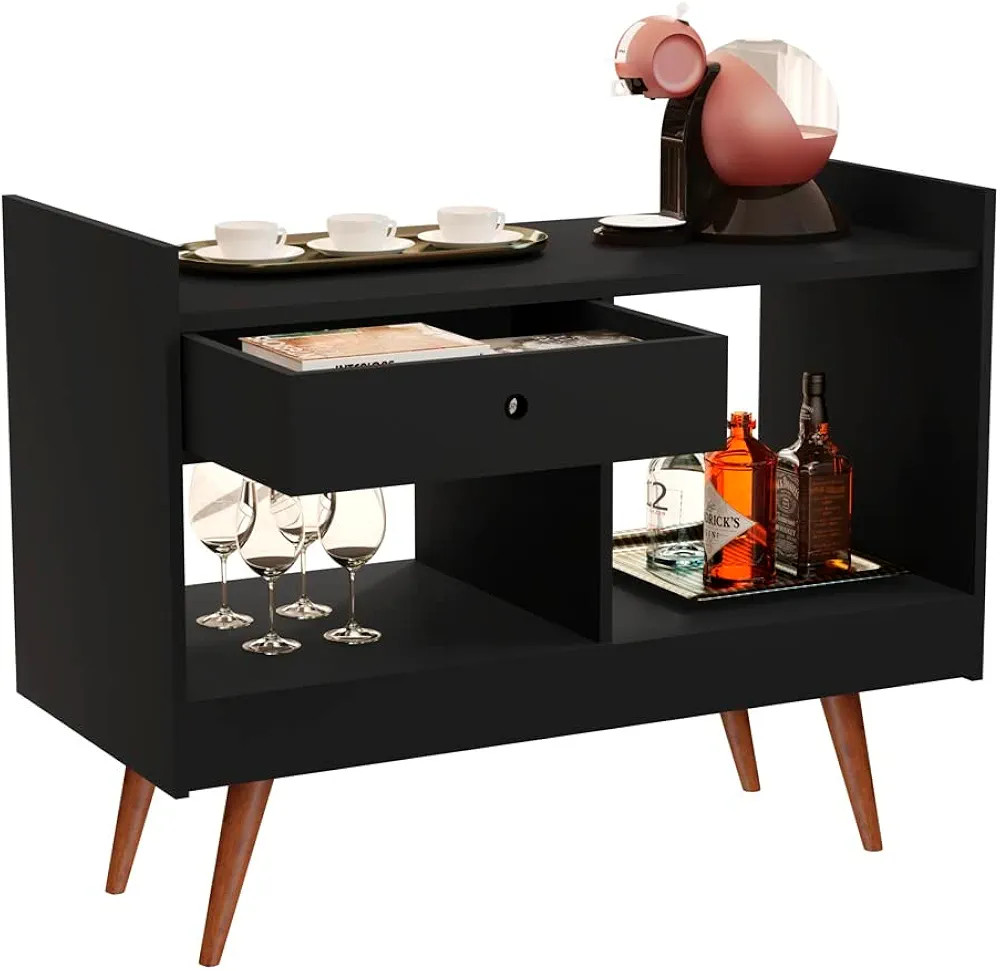 Aparador Bar 4064 Pé Madeira Gaveta Abertura Ambos os Lados | Amazon (BR)