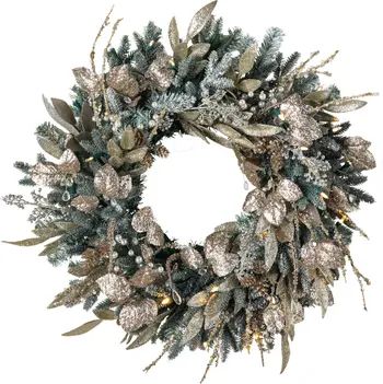 Balsam Hill Champagne & Crystal Pre Lit Artificial Wreath | Nordstrom | Nordstrom