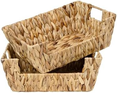 StorageWorks Wicker Basket for Pantry Organizers and Storage, Stackable Water Hyacinth Storage Ba... | Amazon (US)