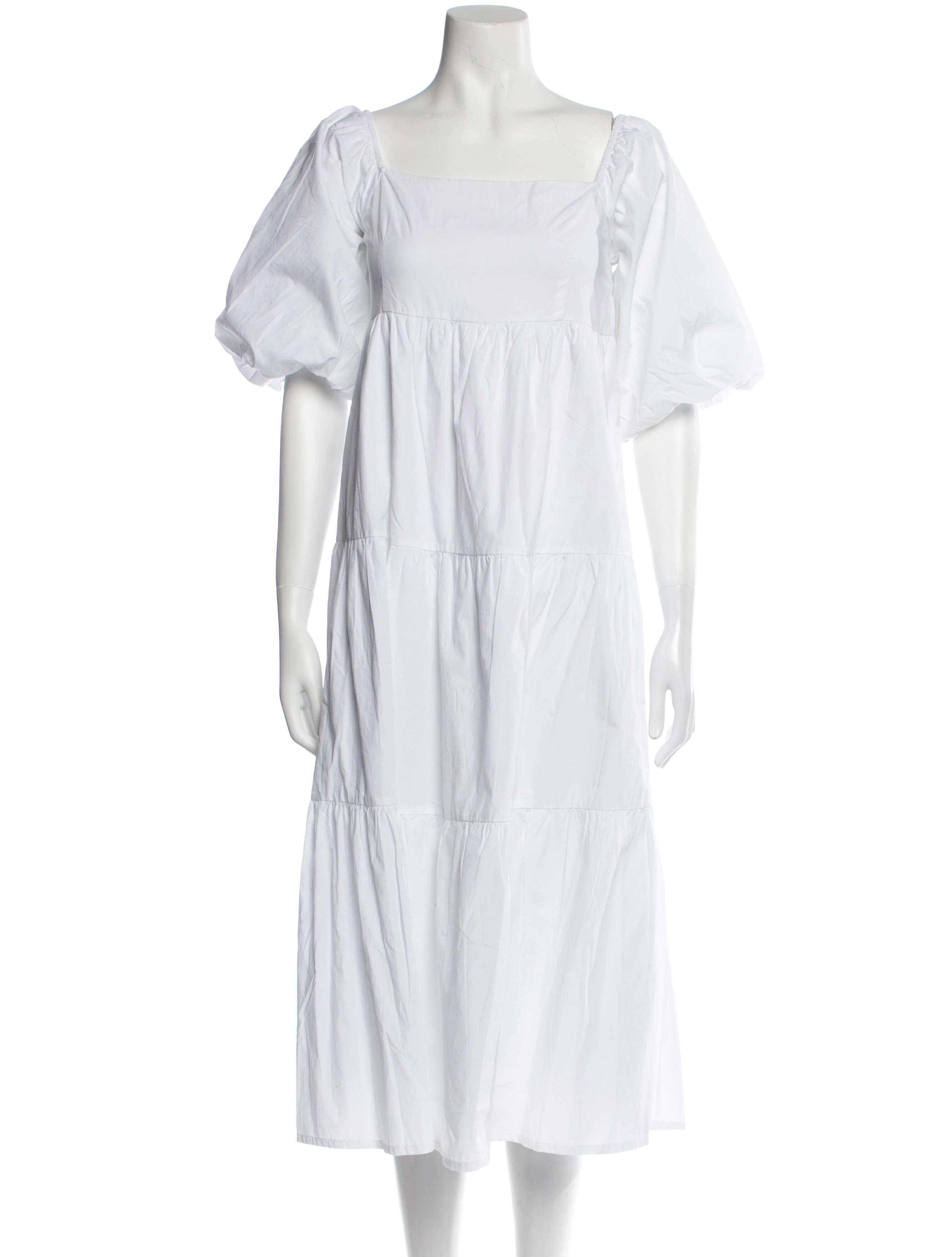 Square Neckline Midi Length Dress | The RealReal