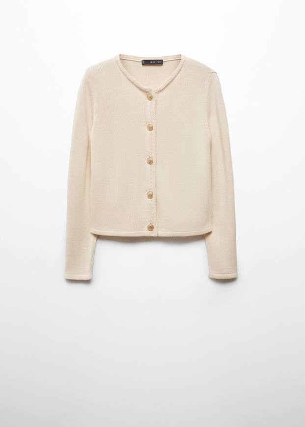 Striped cardigan with jewel buttons -  Women | Mango United Kingdom | MANGO (UK)